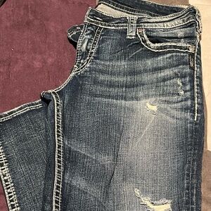 Silver AIKO capri jeans